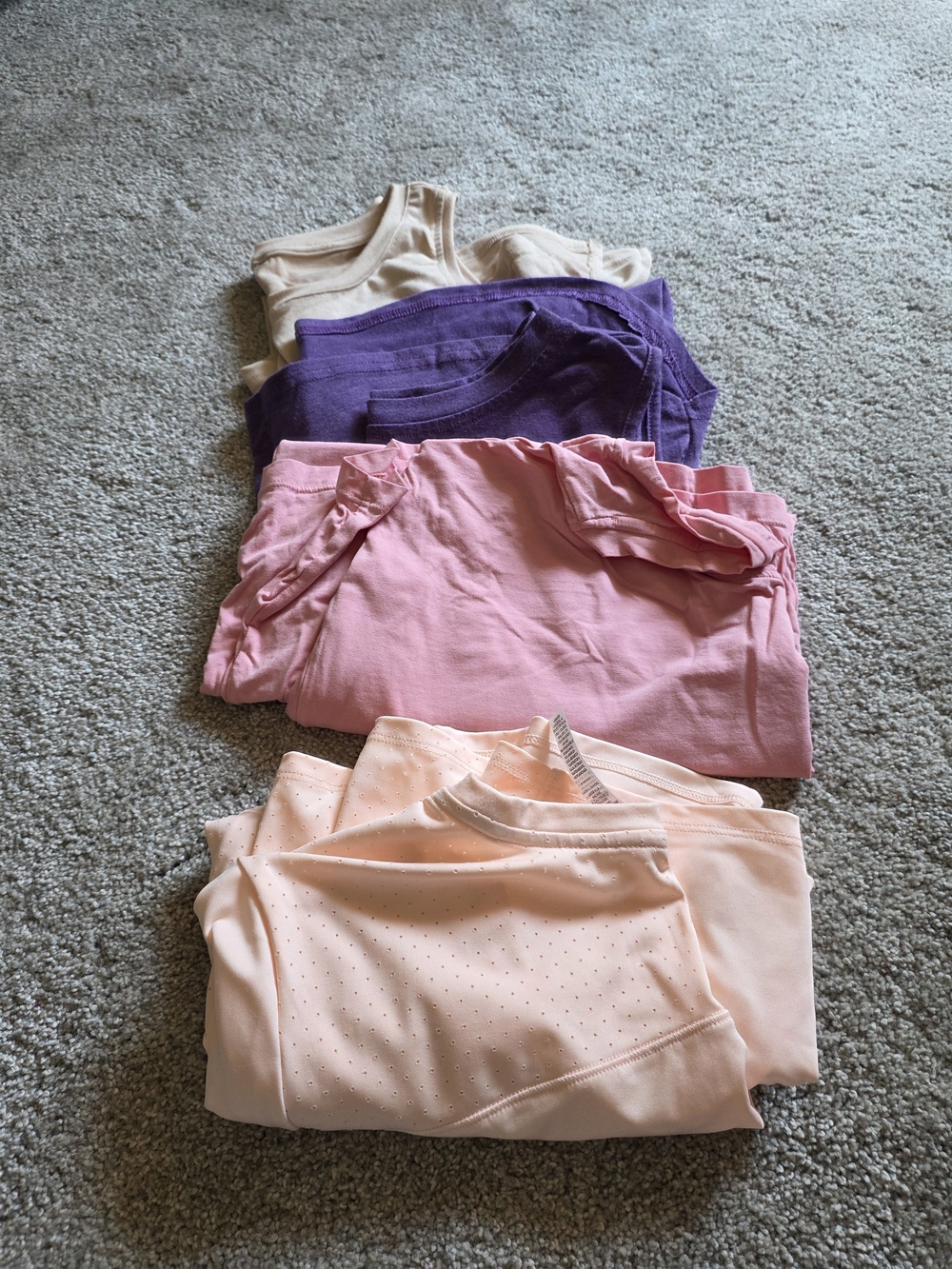 Summer Bundle - 2 Tank, 2 Short Sleeves - Pink, Purple, Peach, Cream